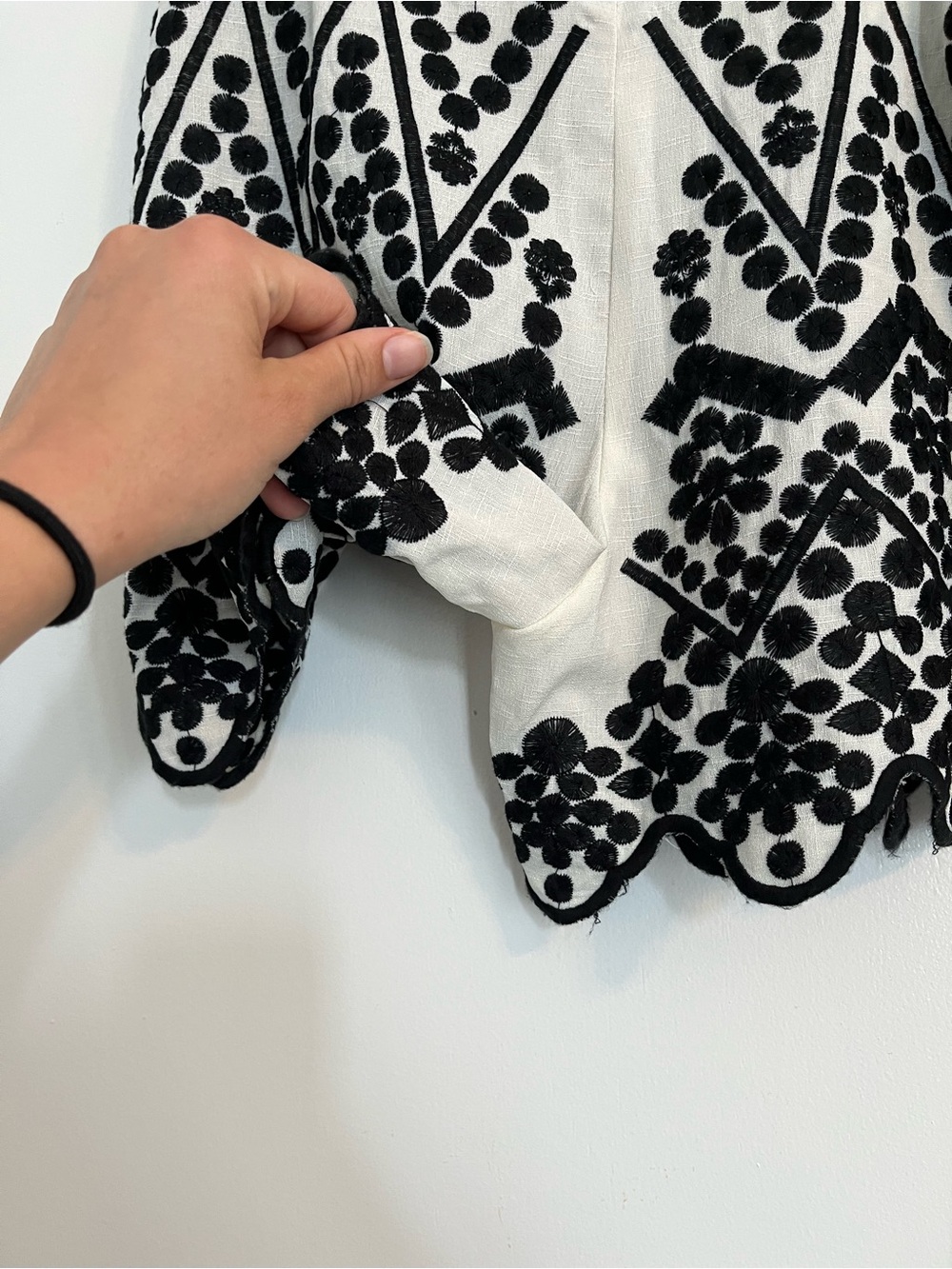 Chicwish White and Black Embroidered Scallop Collar Top & Shorts Set - Picture 7 of 12